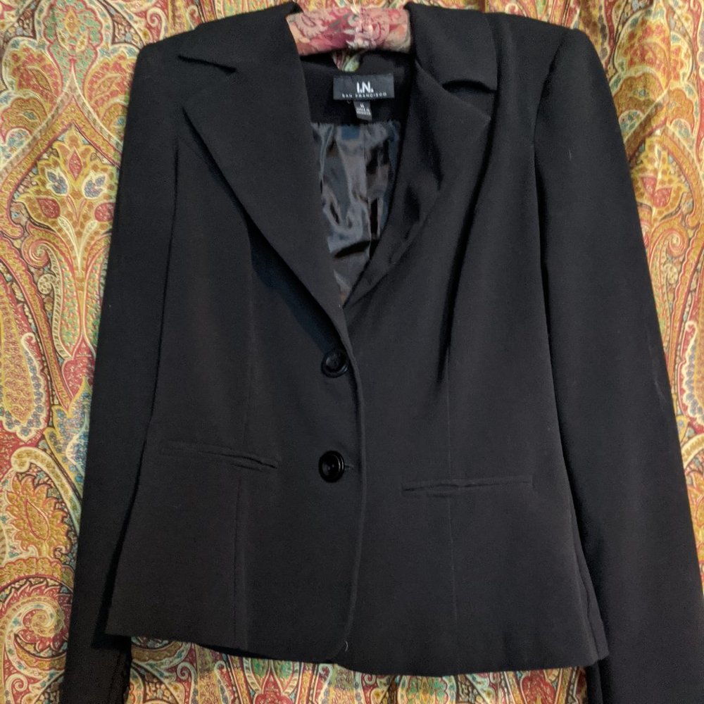 Black stretchy fitted Blazer M